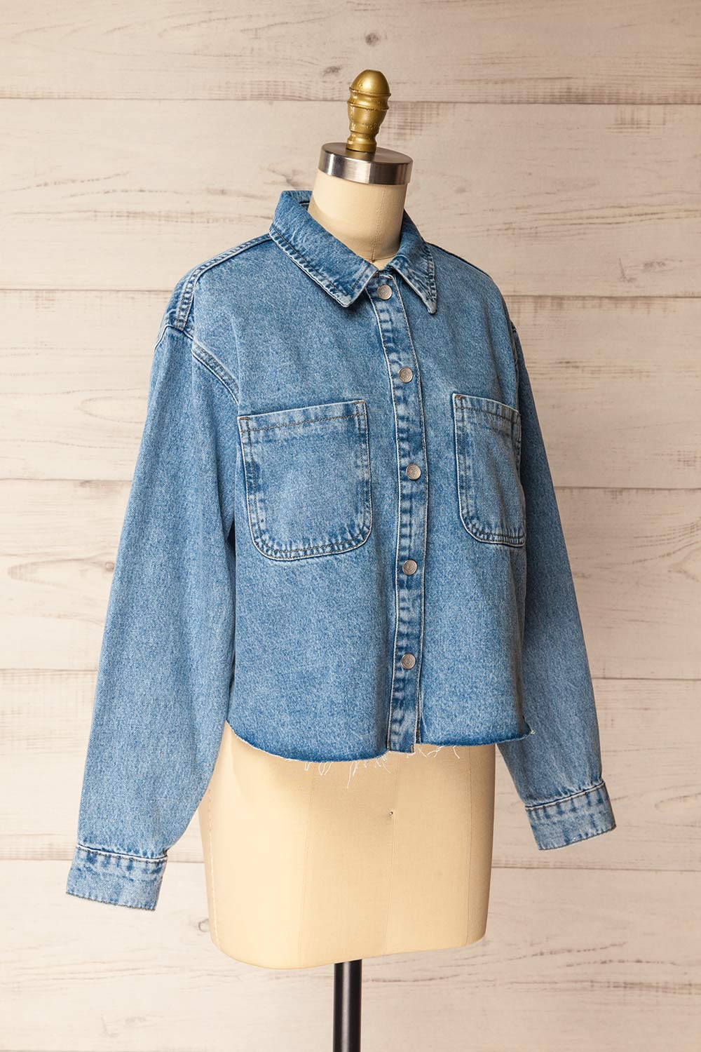 Argenta Oversized Denim Shirt | La petite garçonne side view