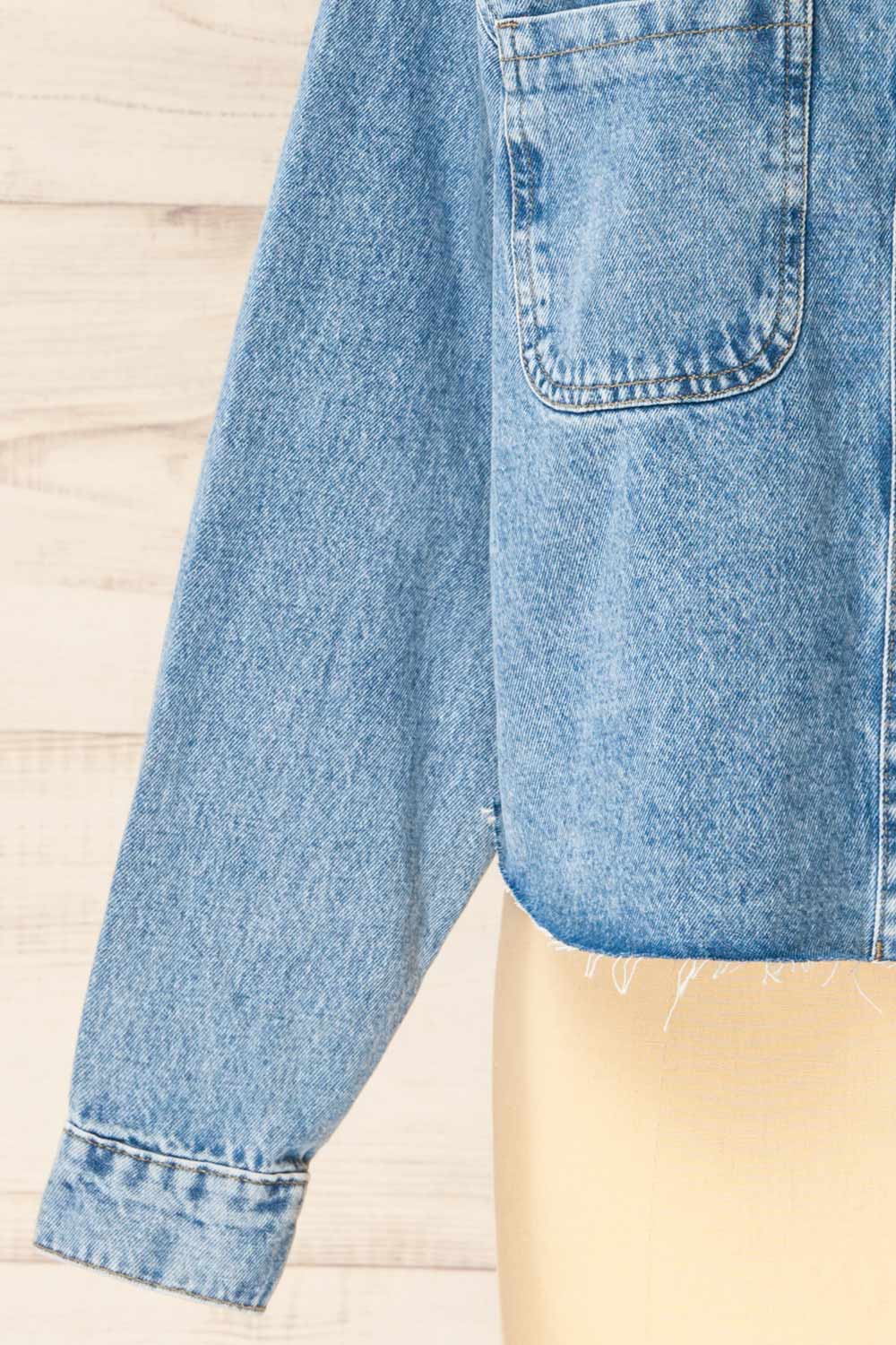 Argenta Oversized Denim Shirt | La petite garçonne sleeve