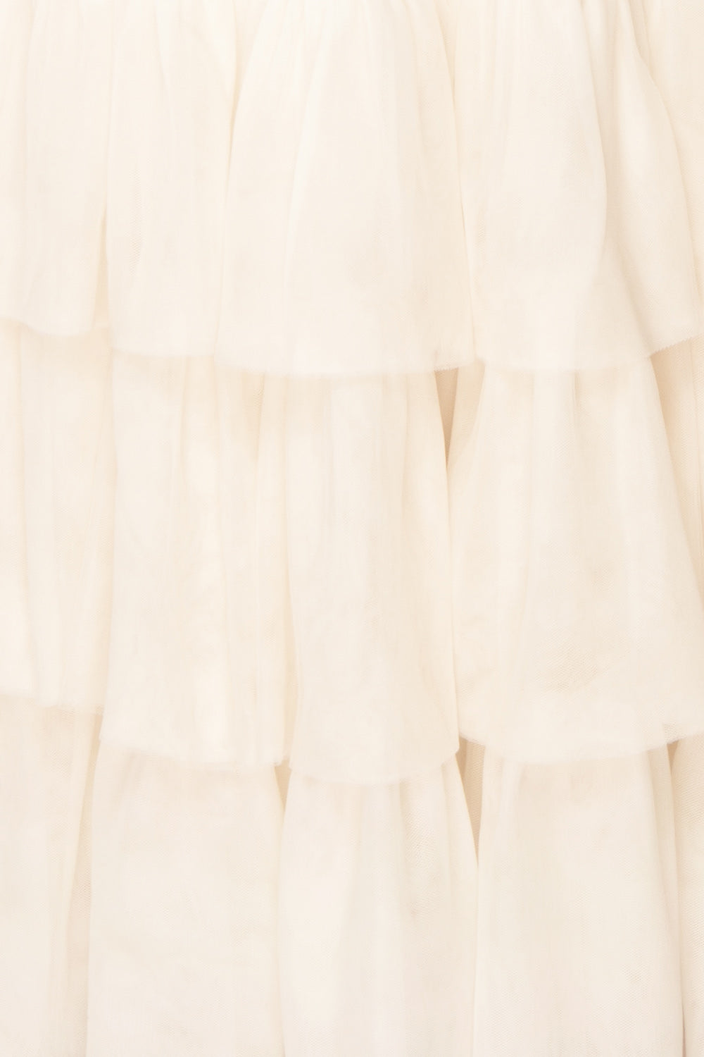 Ariette Ivory High-Waisted Tiered Tulle Skirt | Boutique 1861 texture