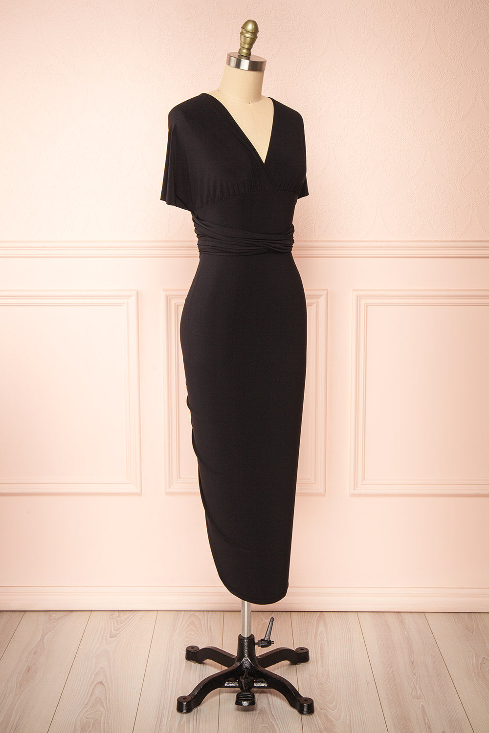 Aristella Black Convertible Midi Dress | Boutique 1861 side view