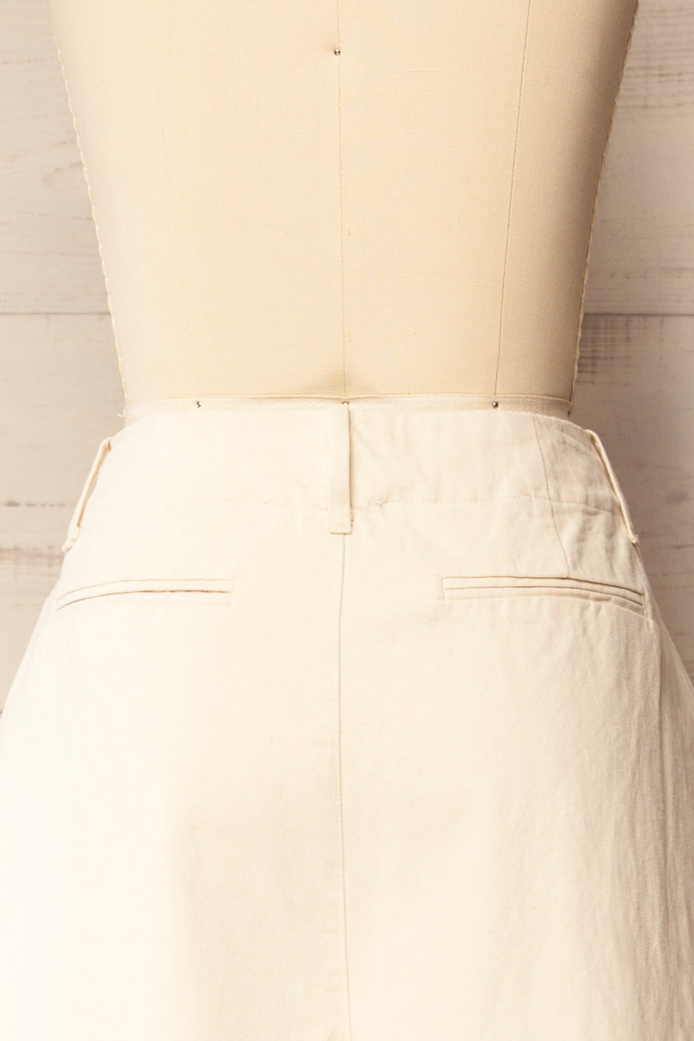 Arizona Ivory Wide Leg Pants with Waist Pleats | La petite garçonne back