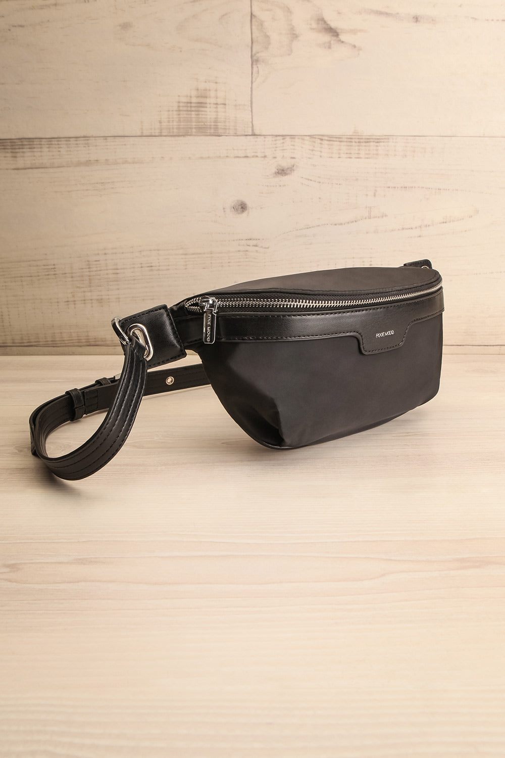 Arkham Black Crossbody Fanny Pack | La petite garçonne side view