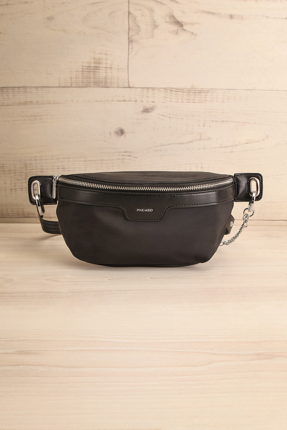Arkham Black Crossbody Fanny Pack | La petite garçonne front view