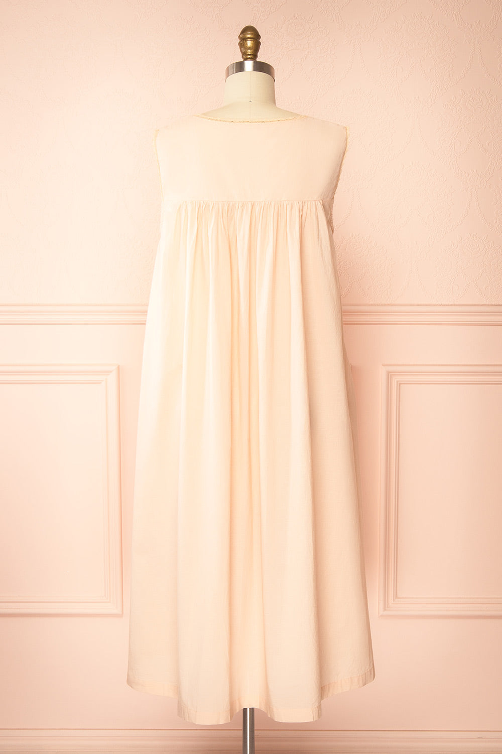 Arleth Pink Lace Yoke Midi Nightgown with Pockets by April Cornell | Boutique 1861 back view