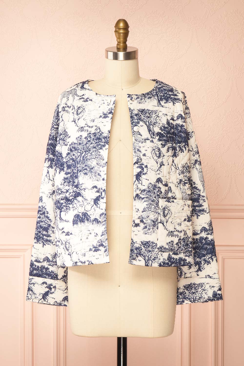 Armelle French Toile Quilted Jacket | Boutique 1861 open view