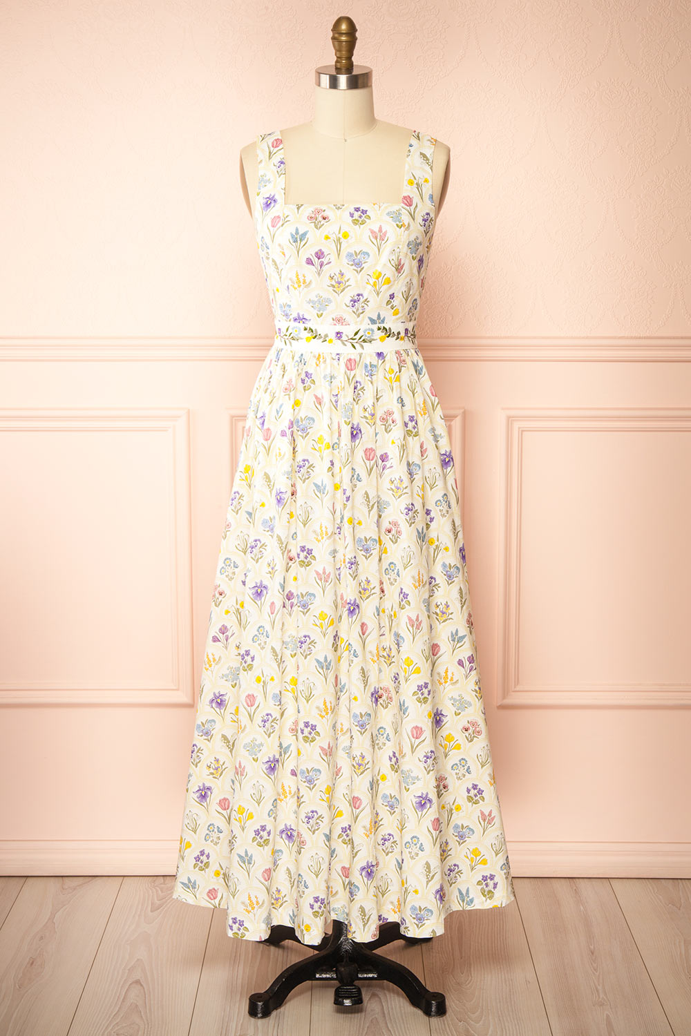 Arthemis Maxi Floral Dress with Belt | Boutique 1861 front view