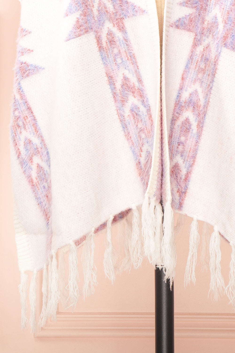 Arwen White Poncho w/ Pastel Print | Boutique 1861 bottom