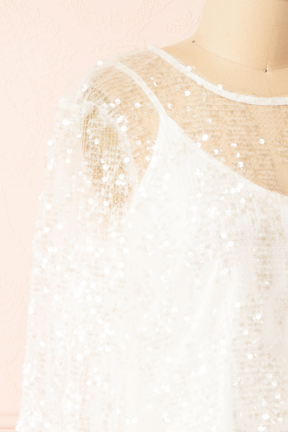 Asael Ivory Short Long-Sleeved Sequin Dress | Boutique 1861 side