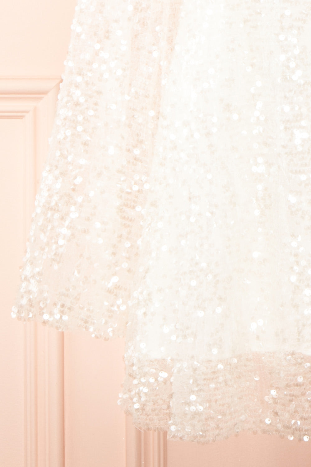 Asael Ivory Short Long-Sleeved Sequin Dress | Boutique 1861 bottom