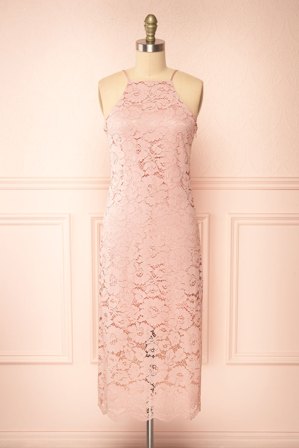 Ashley Mauve | Straight Lace Midi Dress