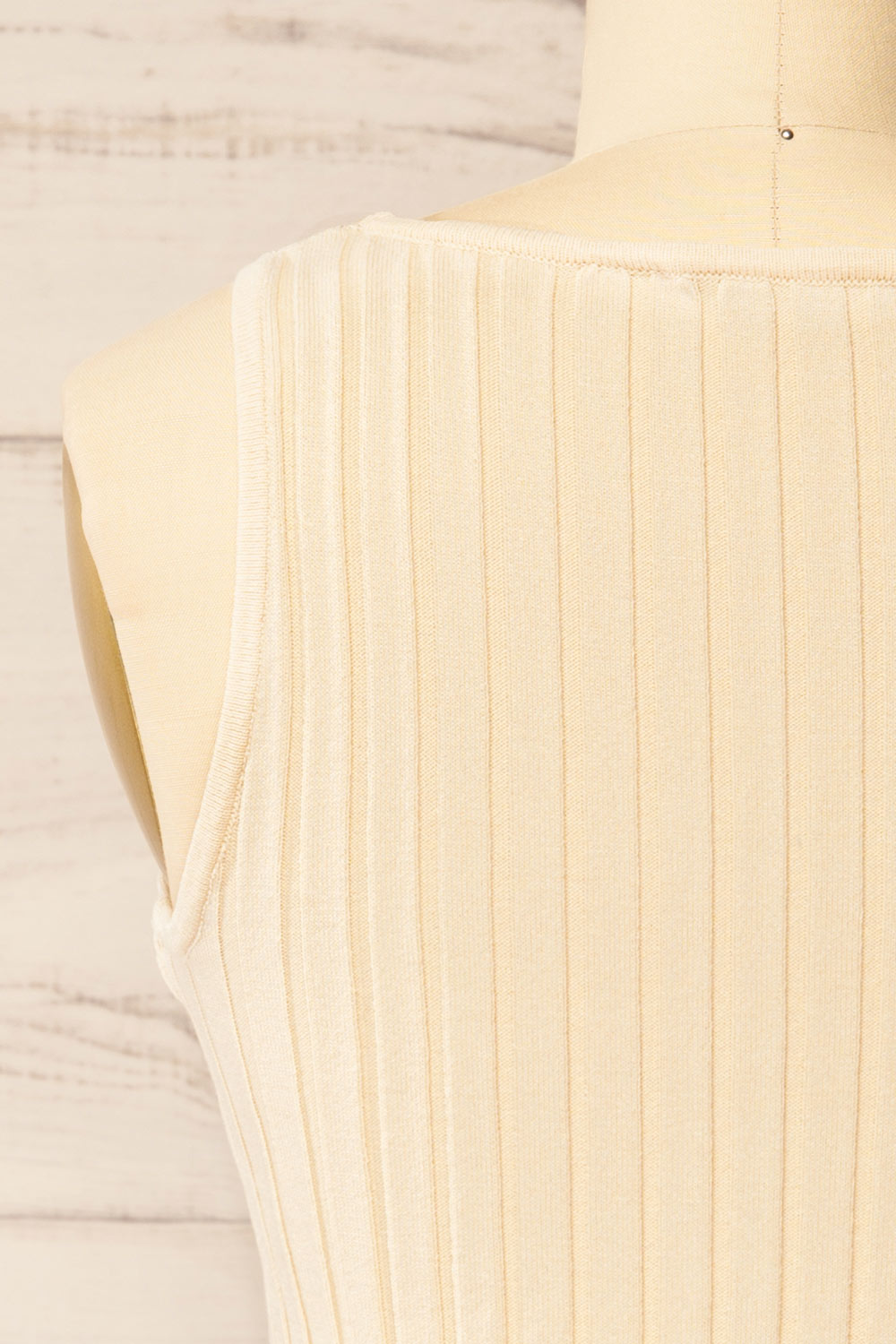 Astam Beige Ribbed Peplum Top | La petite garçonne back