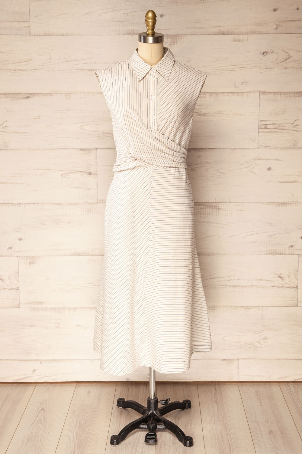 Astou | Striped Sleeveless Shirt Dress