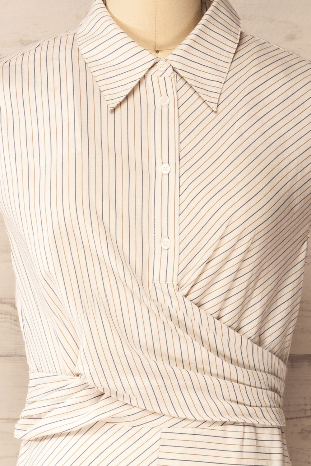 Astou | Striped Sleeveless Shirt Dress