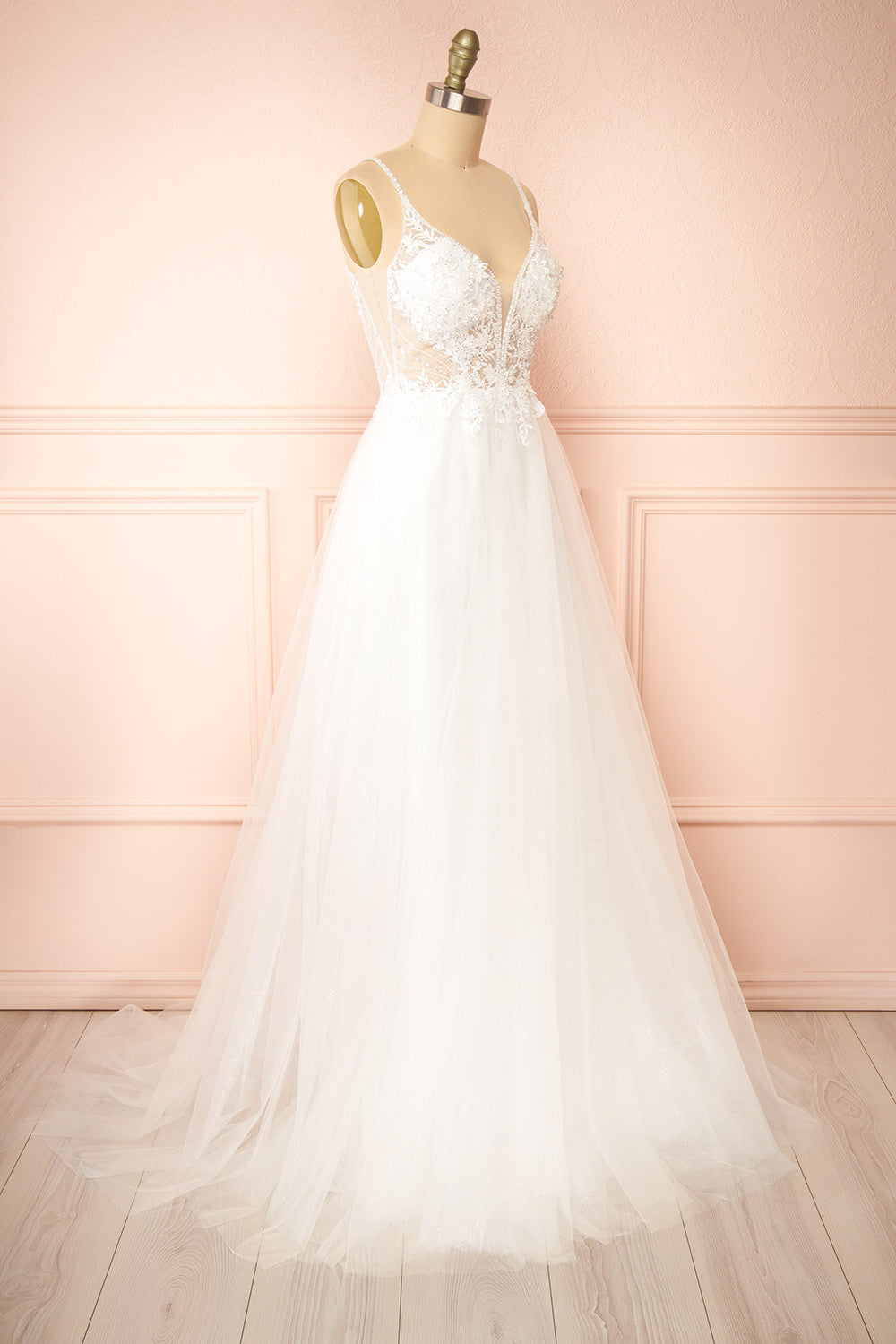 Astranova Layered Tulle Gown w/ Lace | Boudoir 1861 side view
