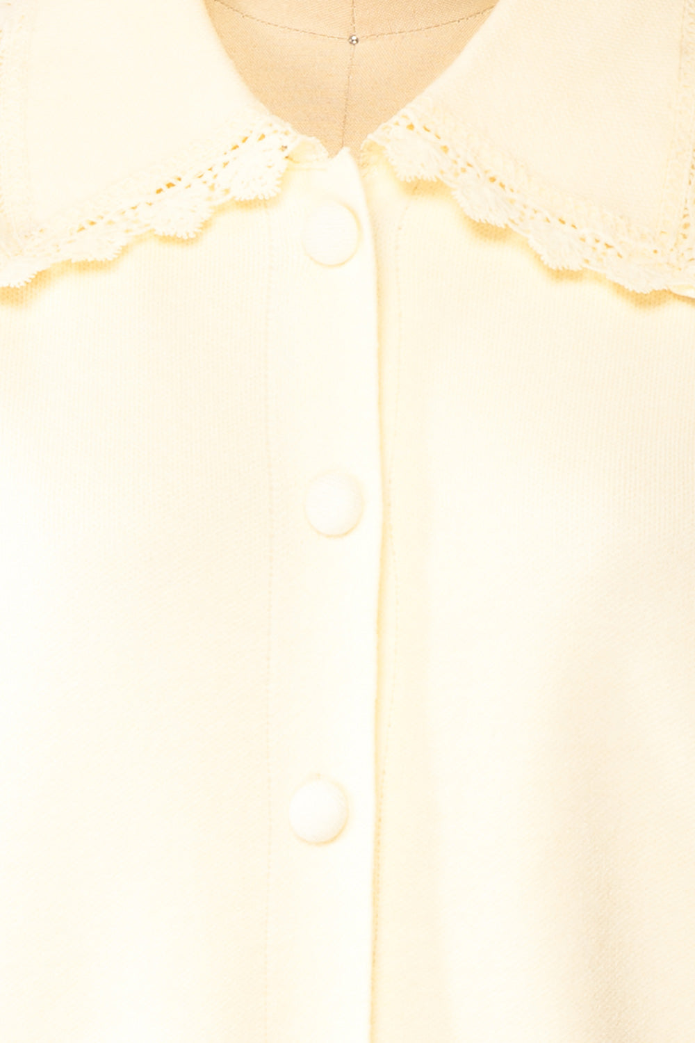 Athenais Cream Cardigan w/ Lace Trim | Boutique 1861 fabric