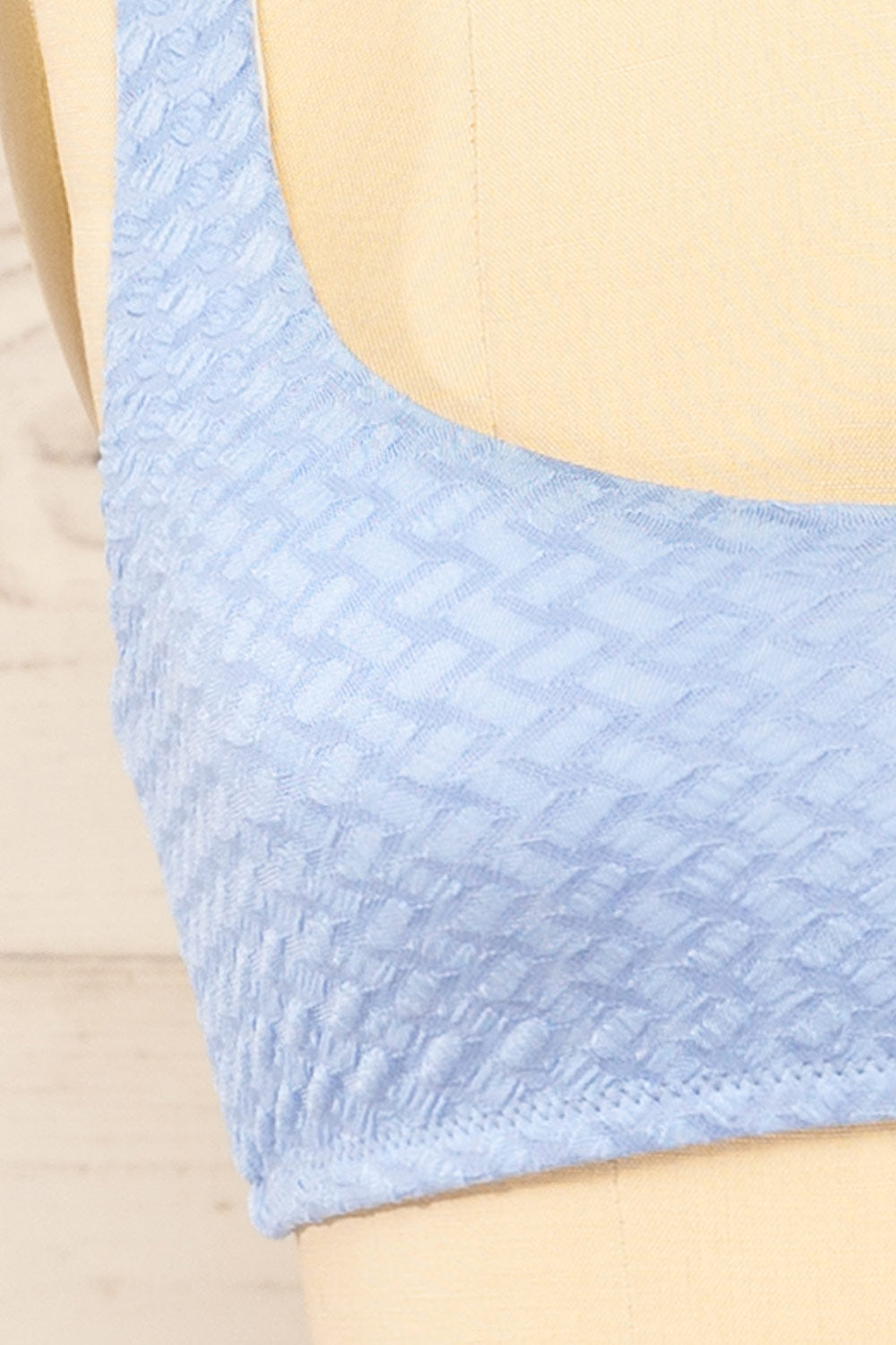 Atista Blue Bikini Top w/ "V" Opening | La petite garçonne fabric