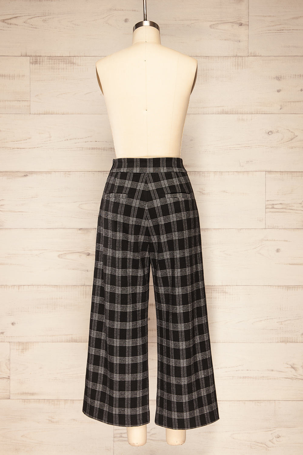 Auckland Plaid Felt Wide-Leg Pants | La petite garçonne back view