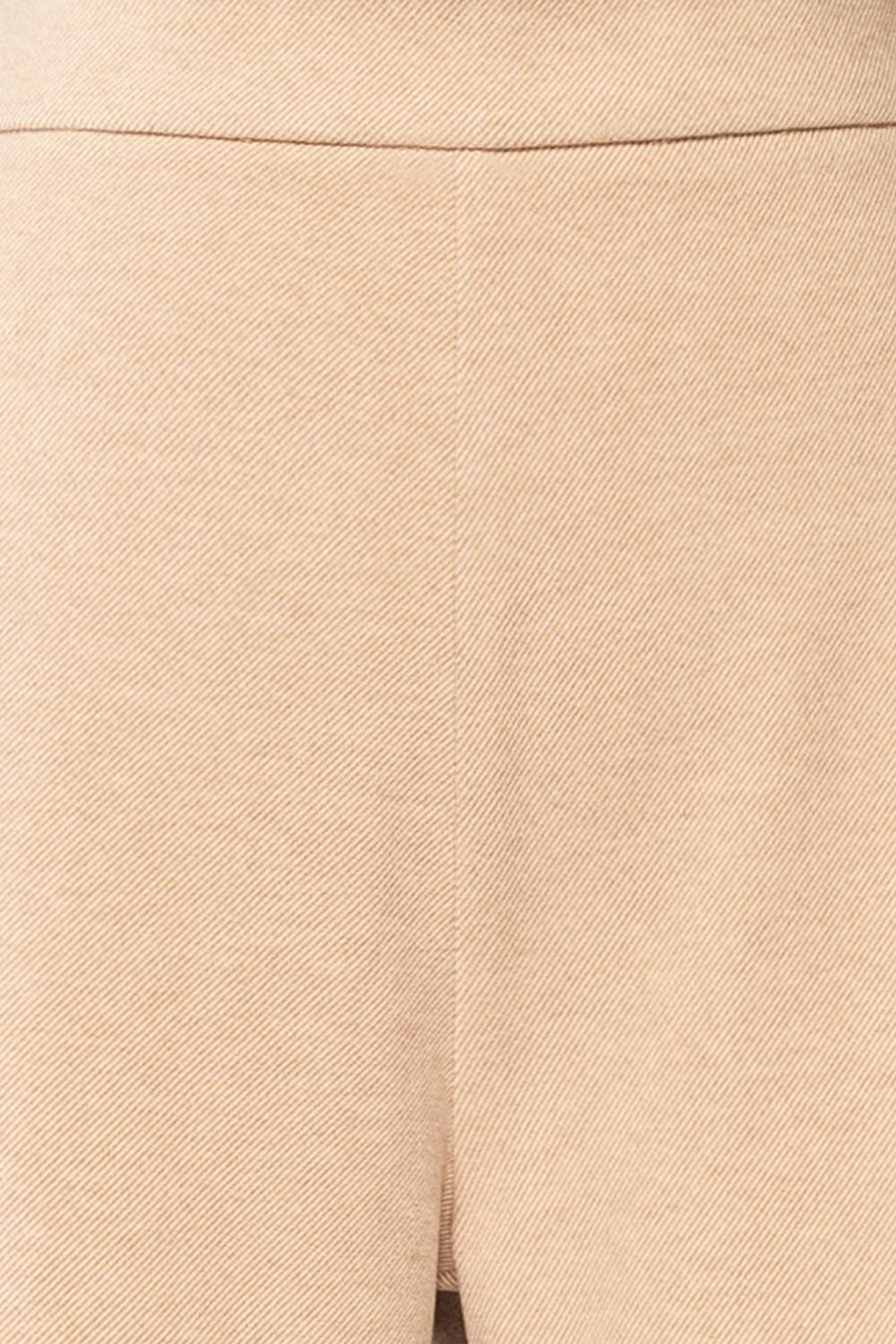 Auckland Beige Felt Wide-Leg Pants | La petite garçonne fabric