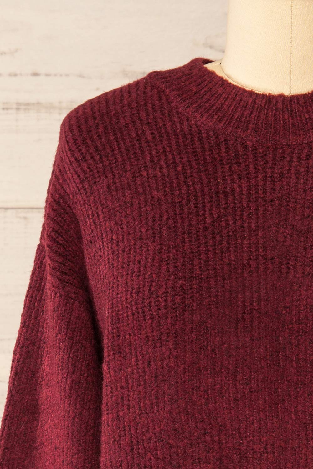 Audernade Short Burgundy Knit Dress | La petite garçonne front