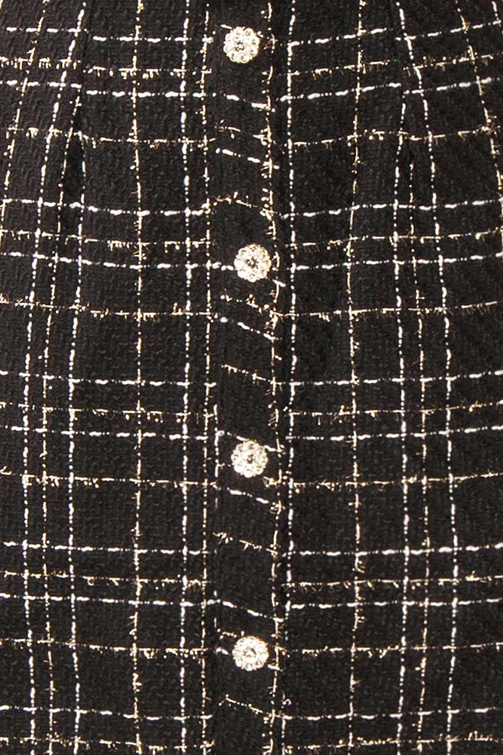 Aurella Long Black Tweed Dress | Boutique 1861 fabric