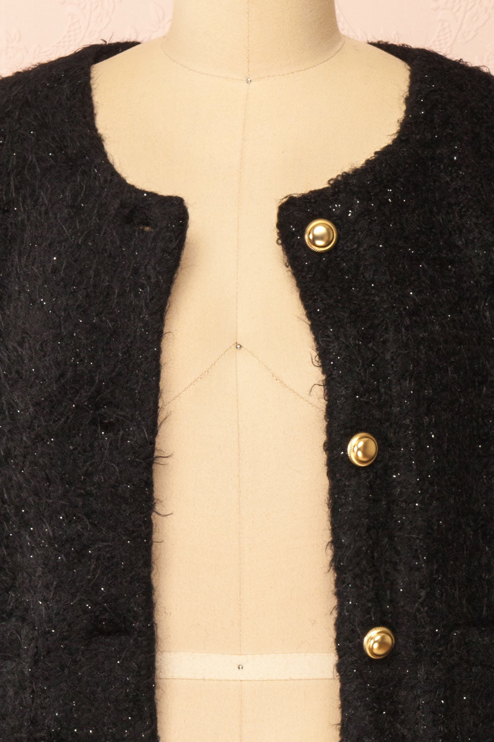 Avalee Black Fuzzy Knit Cardigan w/ Pockets | Boutique 1861 open