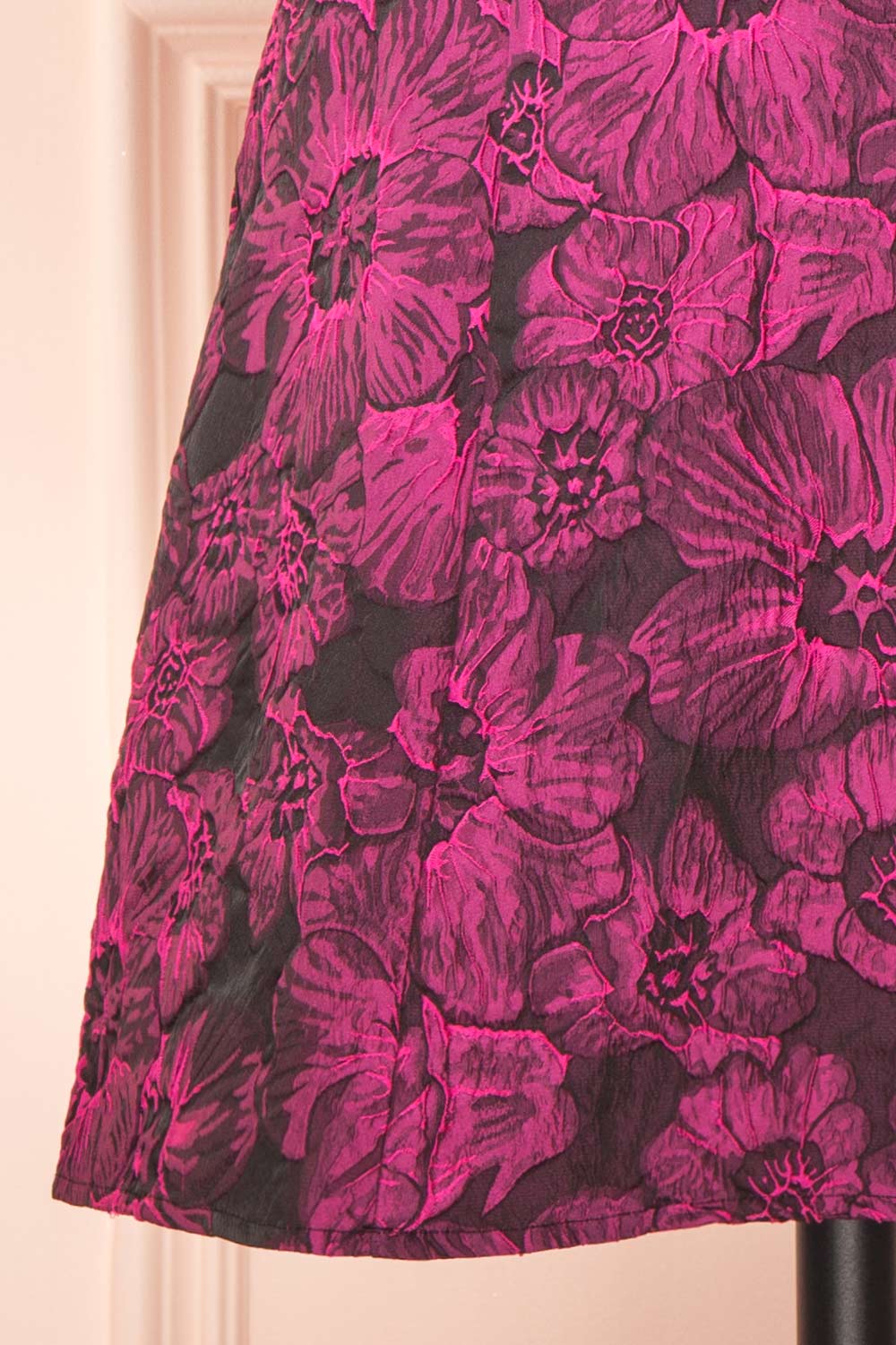 Avalora Short Black Floral Dress w/ Puffy Sleeves | Boutique 1861 bottom