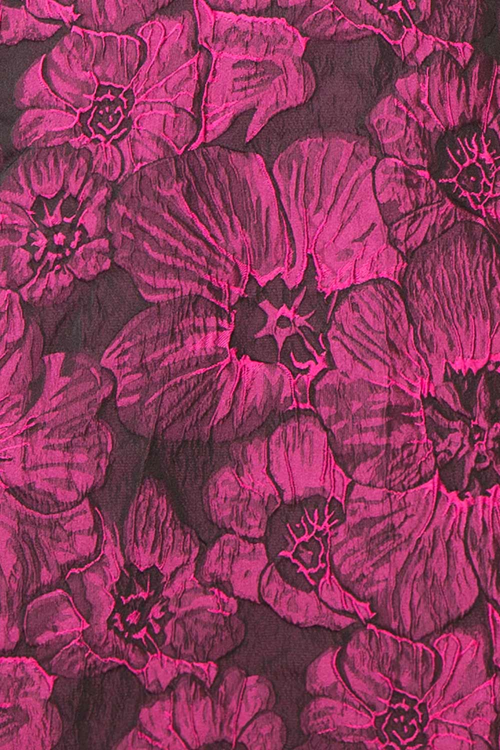 Avalora Short Black Floral Dress w/ Puffy Sleeves | Boutique 1861 fabric