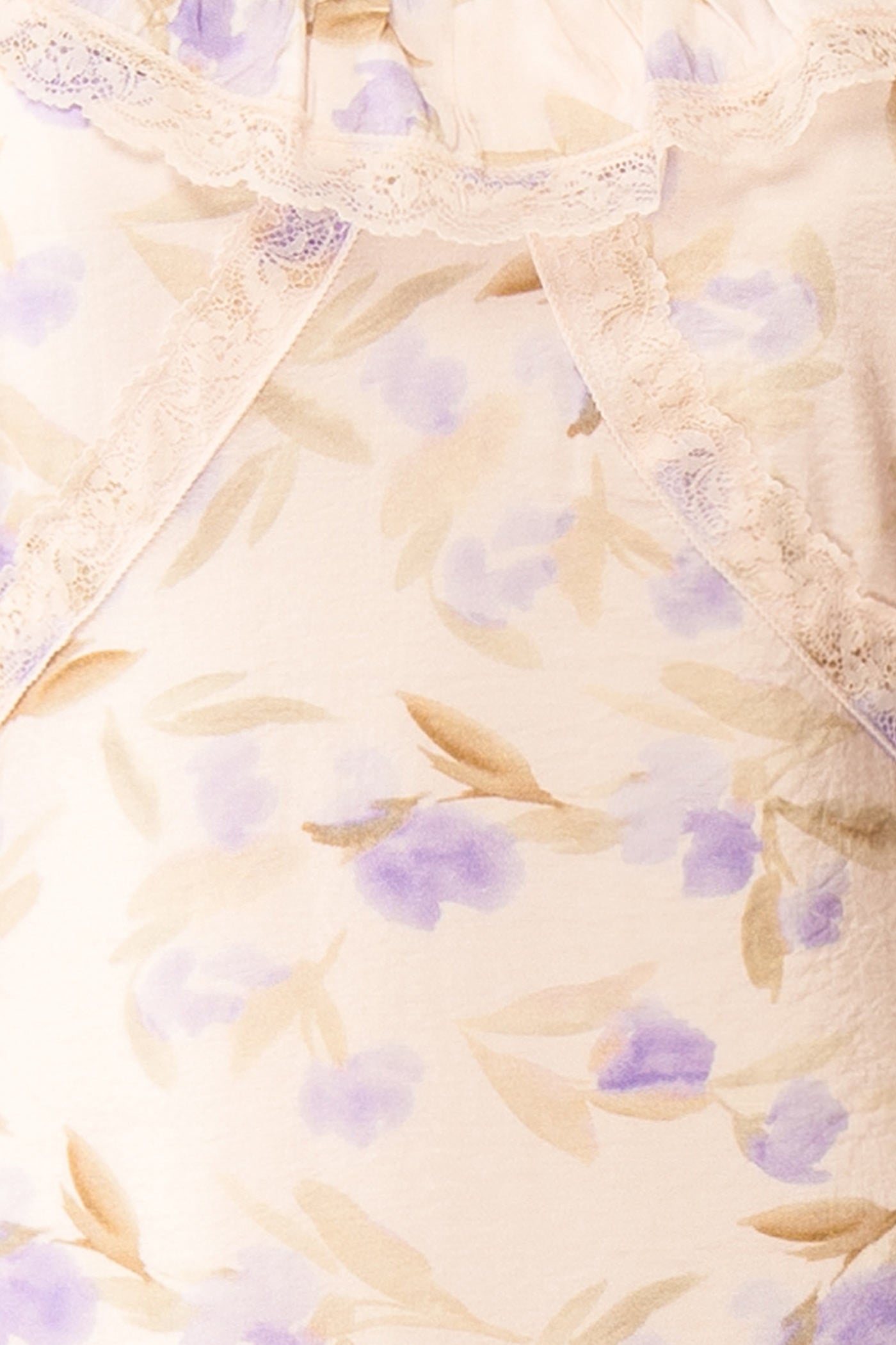 Close-up Avens Blush Floral Maxi Dress with Ruffles at la boutique 1861