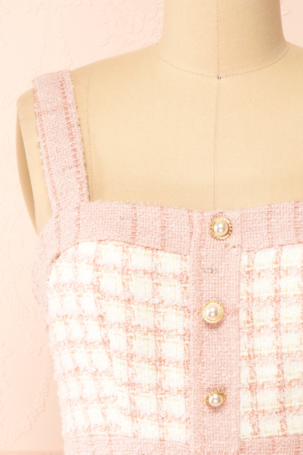 Scarlett Pink Short Tweed Dress | Boutique 1861 front