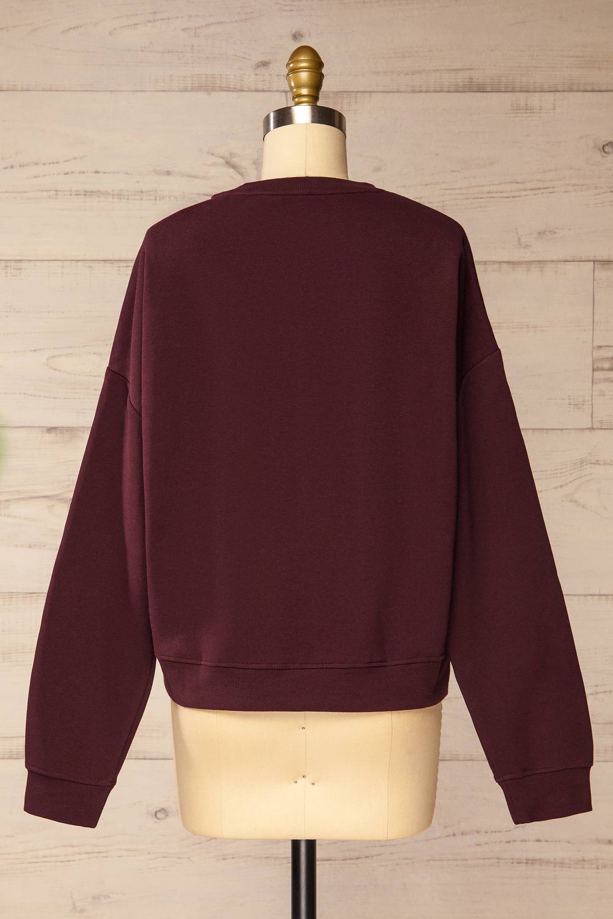 back view of Bacabal Burgundy Crewneck Sweatshirt at La petite garçonne