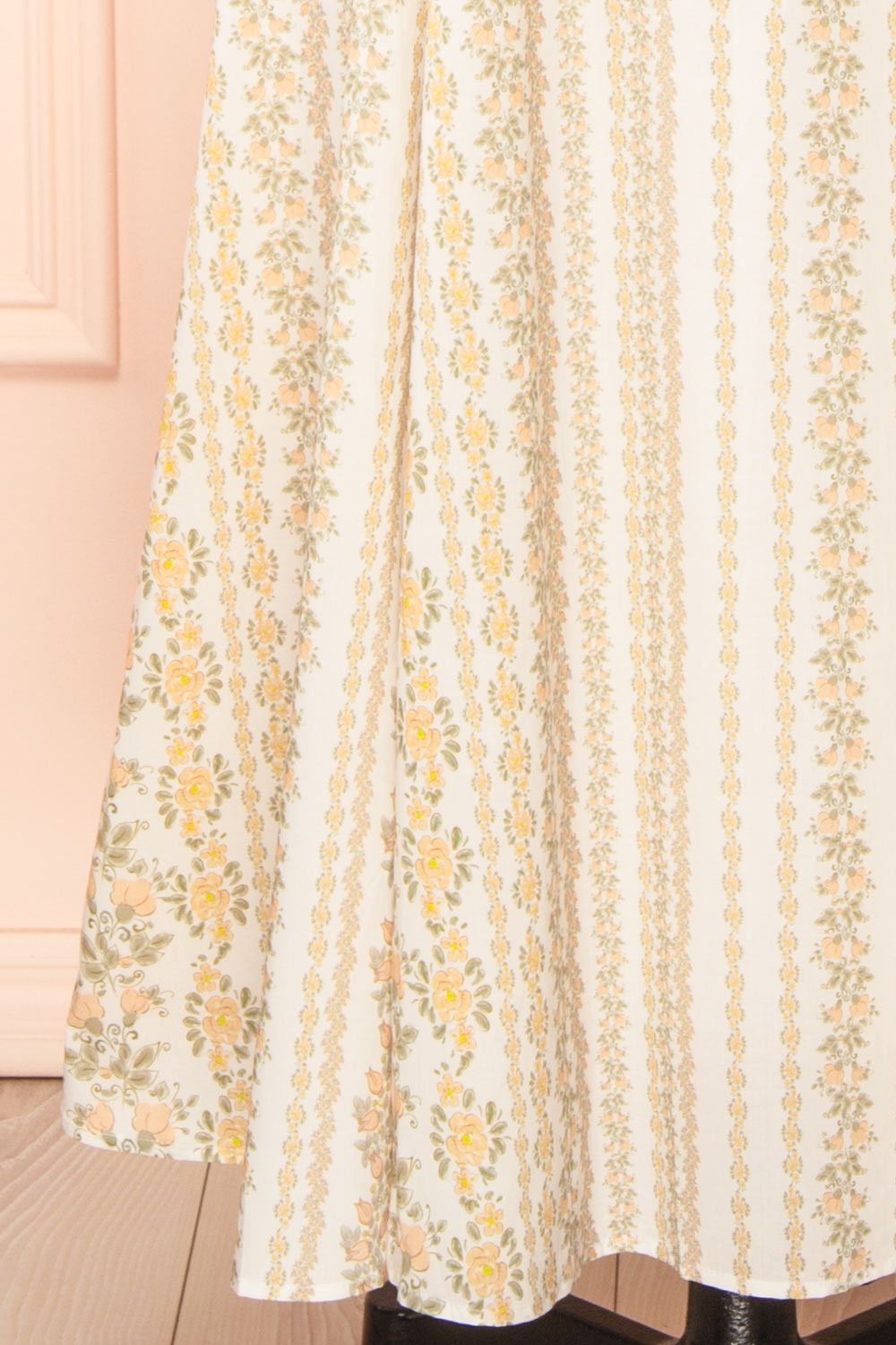 Bachira Long Floral Dress with Back Tie and Pockets | Boutique 1861 bottom