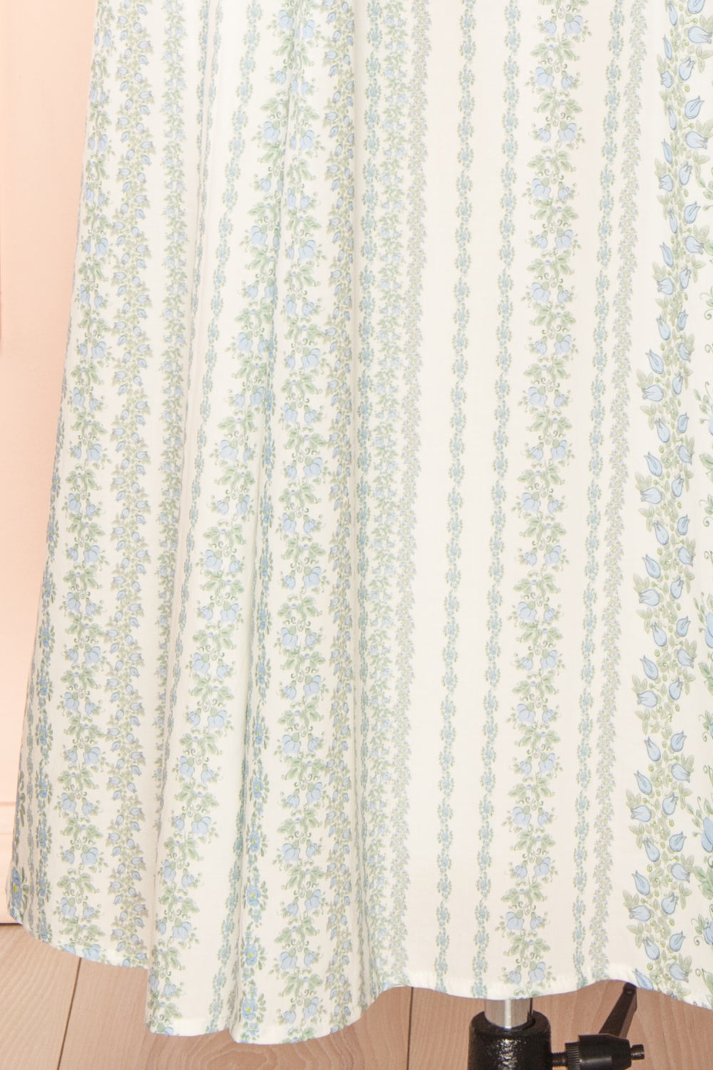 Bachira Blue Long Floral Dress with Back Tie | Boutique 1861 bottom