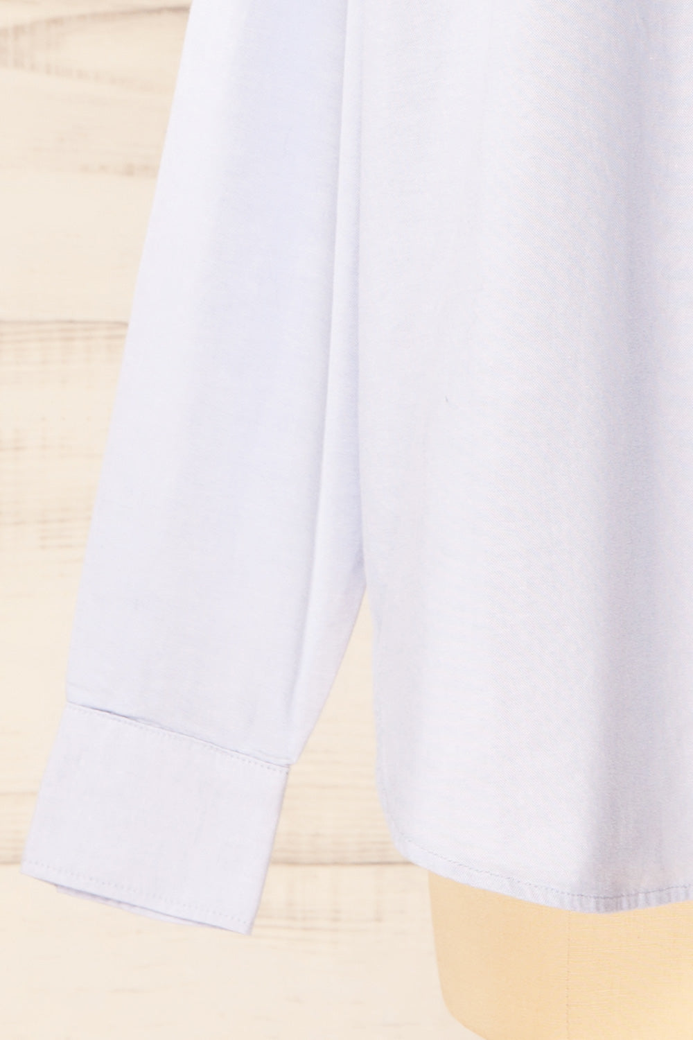 Bahamas Blue Button-Up Cotton Shirt | La petite garçonne sleeve