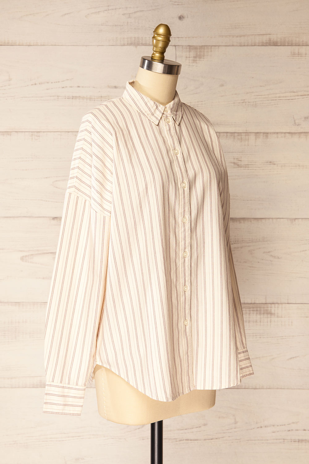 Bahamas Striped Button-Up Cotton Shirt | La petite garçonne side view