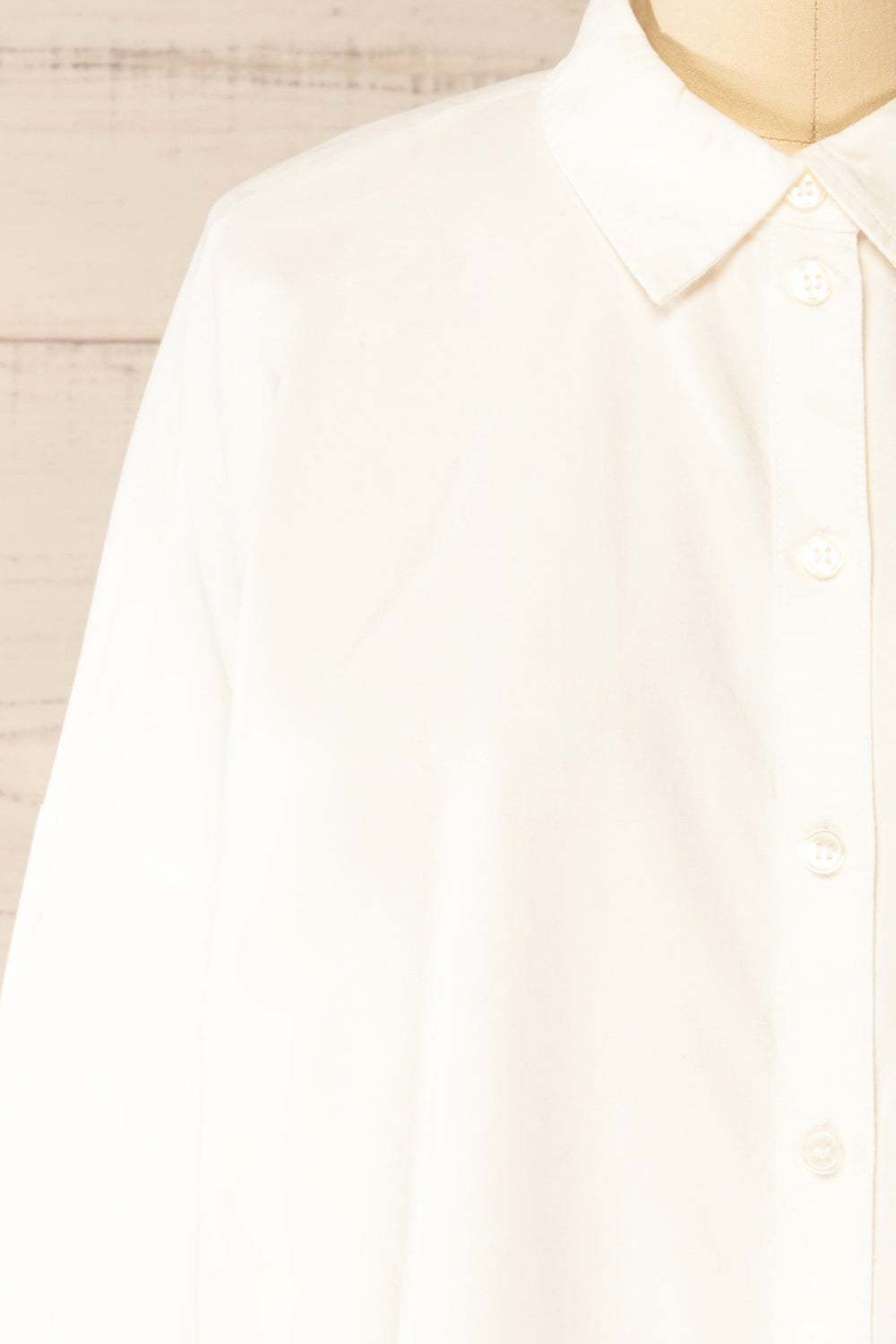 Bahamas White Button-Up Cotton Shirt | La petite garçonne front