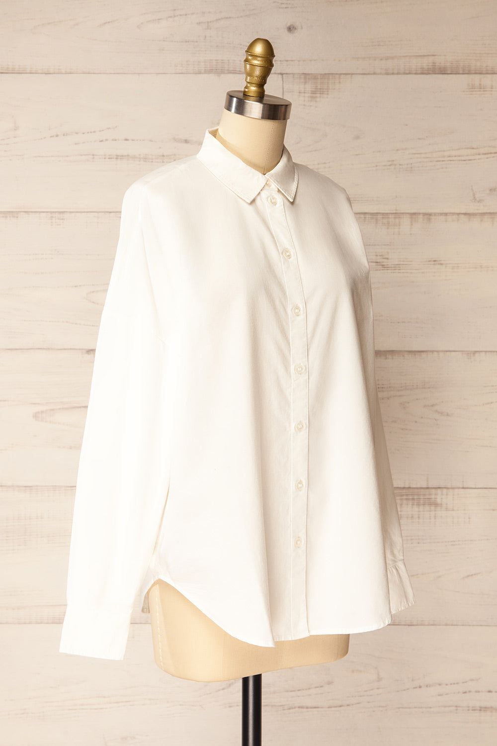 Bahamas White Button-Up Cotton Shirt | La petite garçonne side view