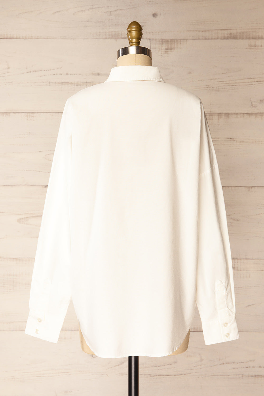 Bahamas White Button-Up Cotton Shirt | La petite garçonne back view