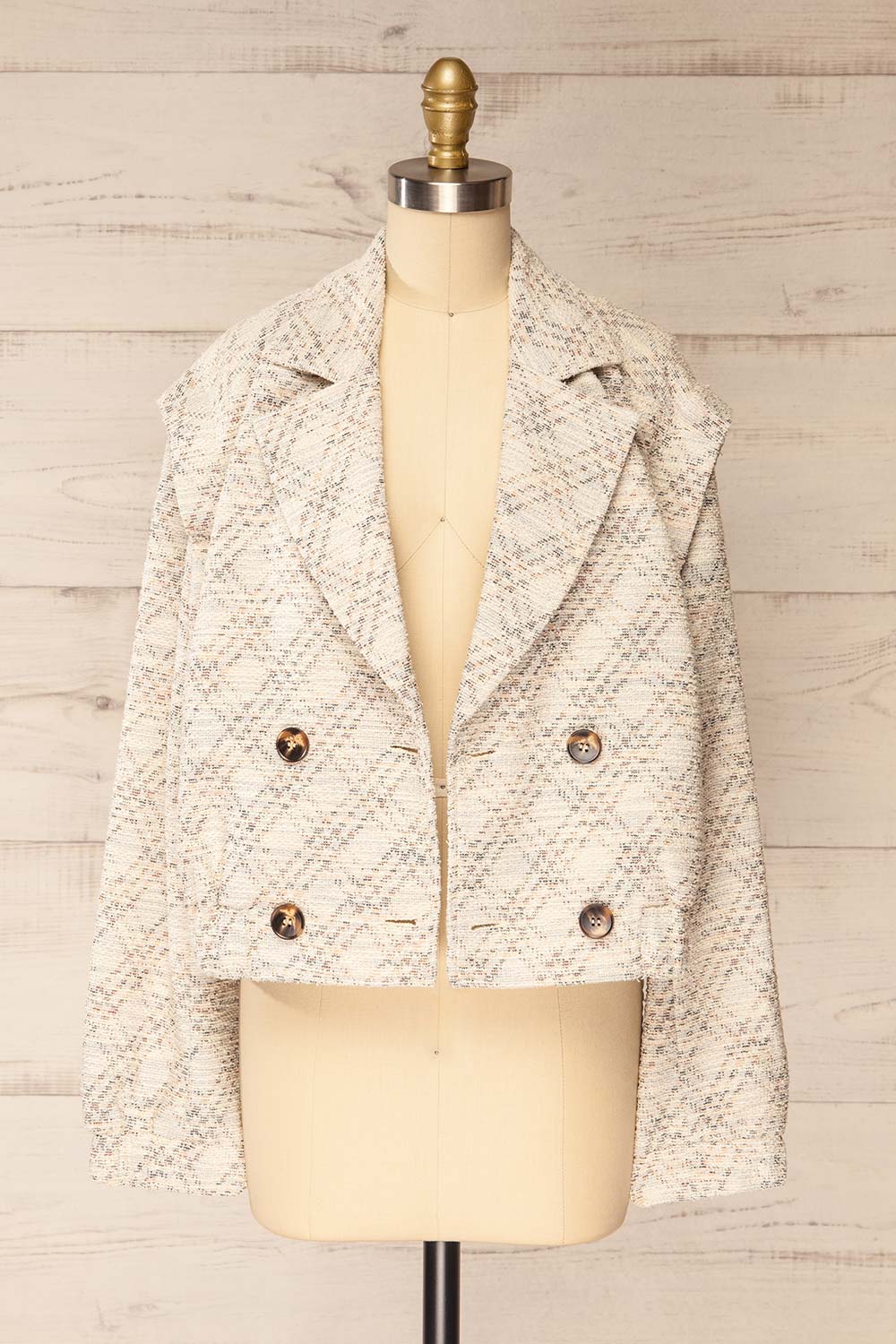 Baicheng Double-Breasted Sparkly Tweed Jacket | La petite garçonne open view