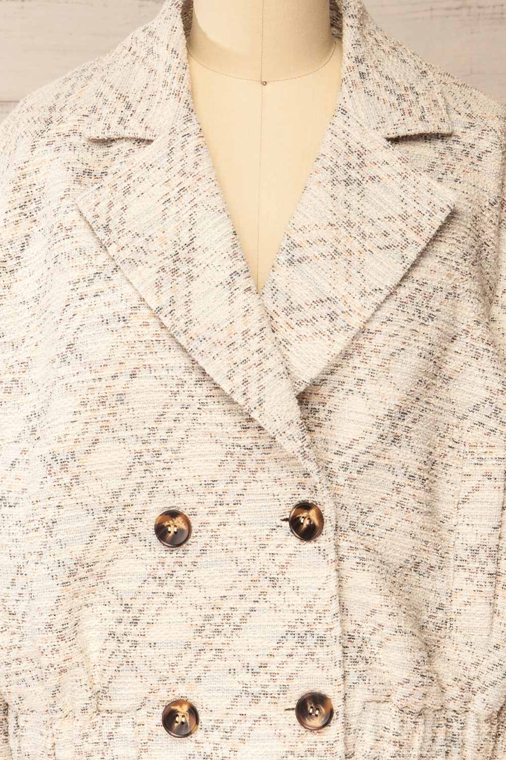 Baicheng Double-Breasted Sparkly Tweed Jacket | La petite garçonne front