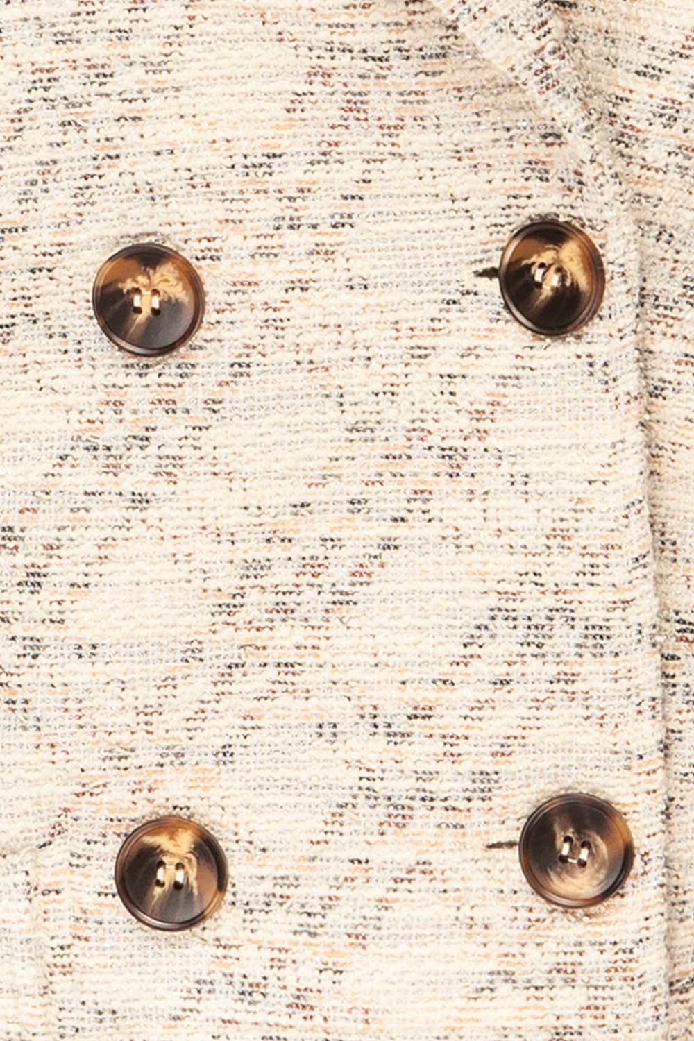 Baicheng Double-Breasted Sparkly Tweed Jacket | La petite garçonne fabric