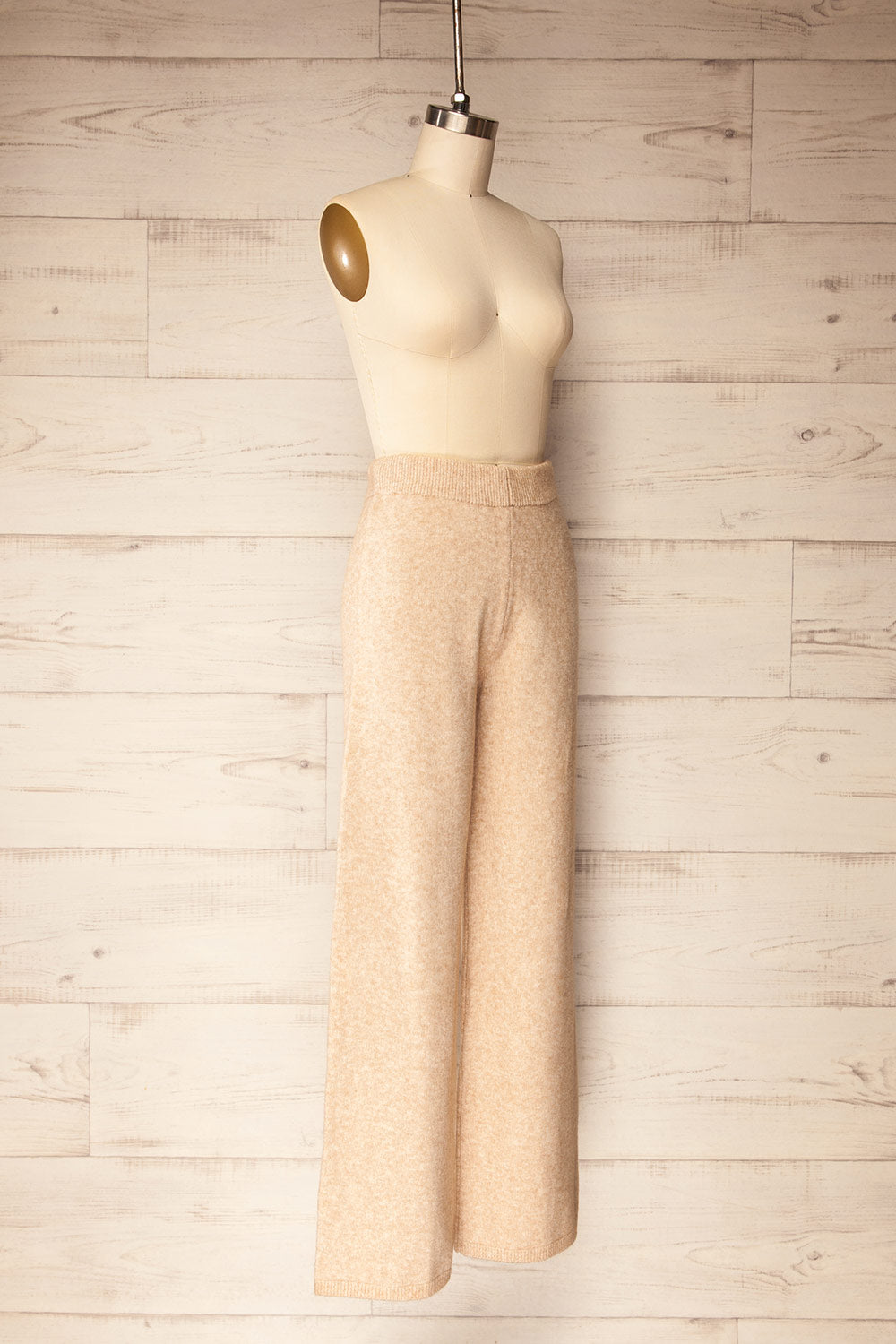 Baitoa Beige High-Waisted Loungewear Pants | La petite garçonne side view