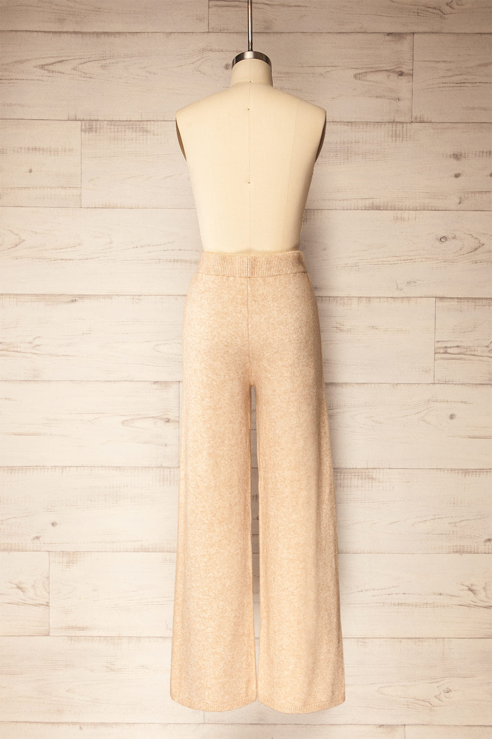 Baitoa Beige High-Waisted Loungewear Pants | La petite garçonne back view