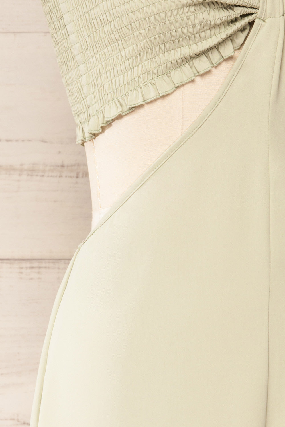 Balcarce Sage Romper w/ Cut-Outs | La petite garçonne side detail