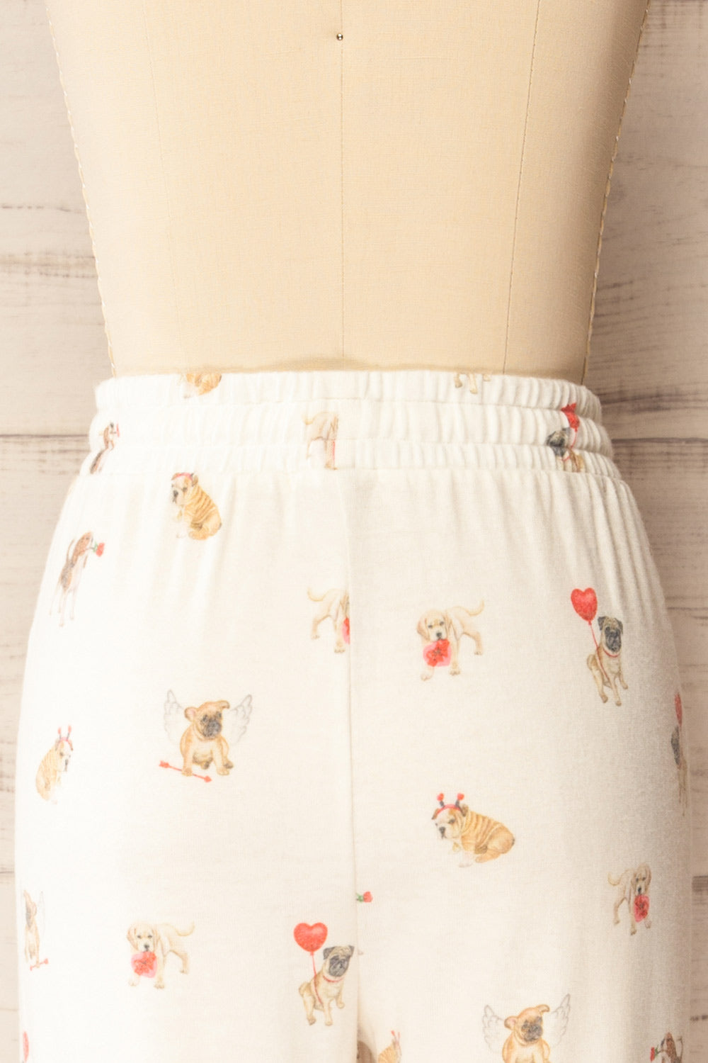 Ballari White Jogger Pants with Dog Print | La petite garçonne back