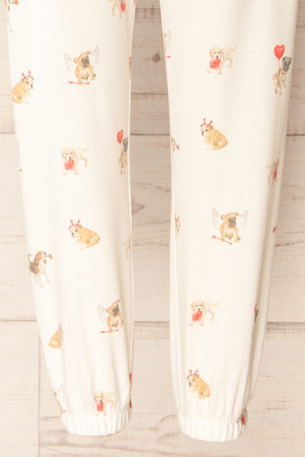 Ballari White Jogger Pants with Dog Print | La petite garçonne bottom