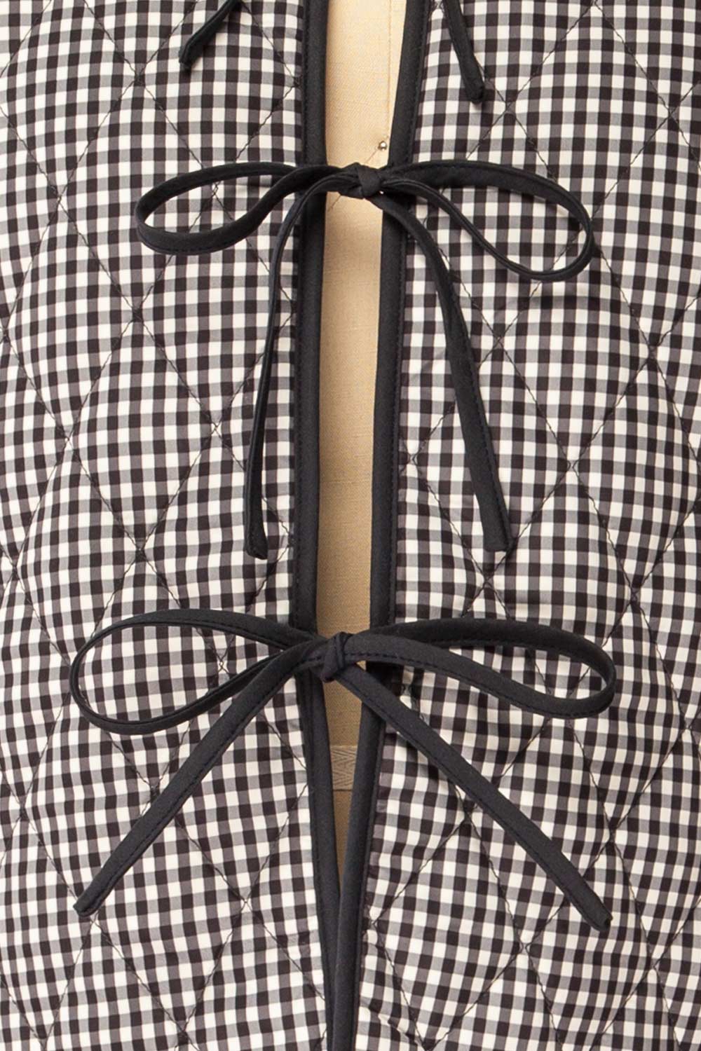 Ballia | Veste Réversible en Vichy Marine à Nouer