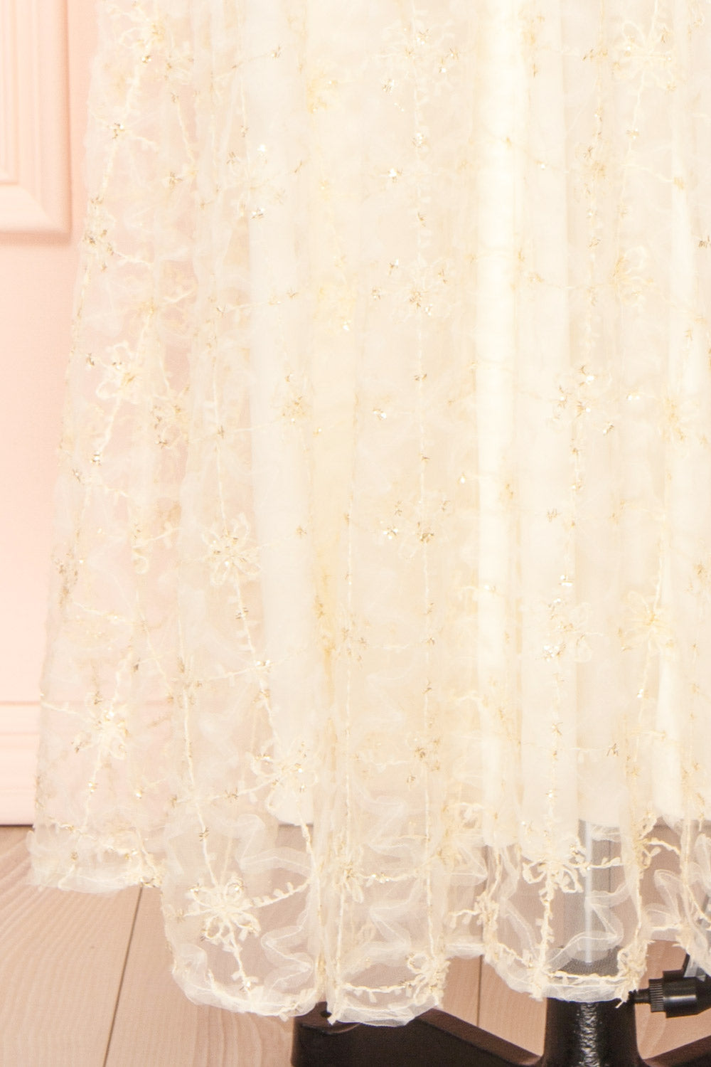 Bambina Maxi Babydoll Dress w/ Embroidered Tulle | Boutique 1861 bottom