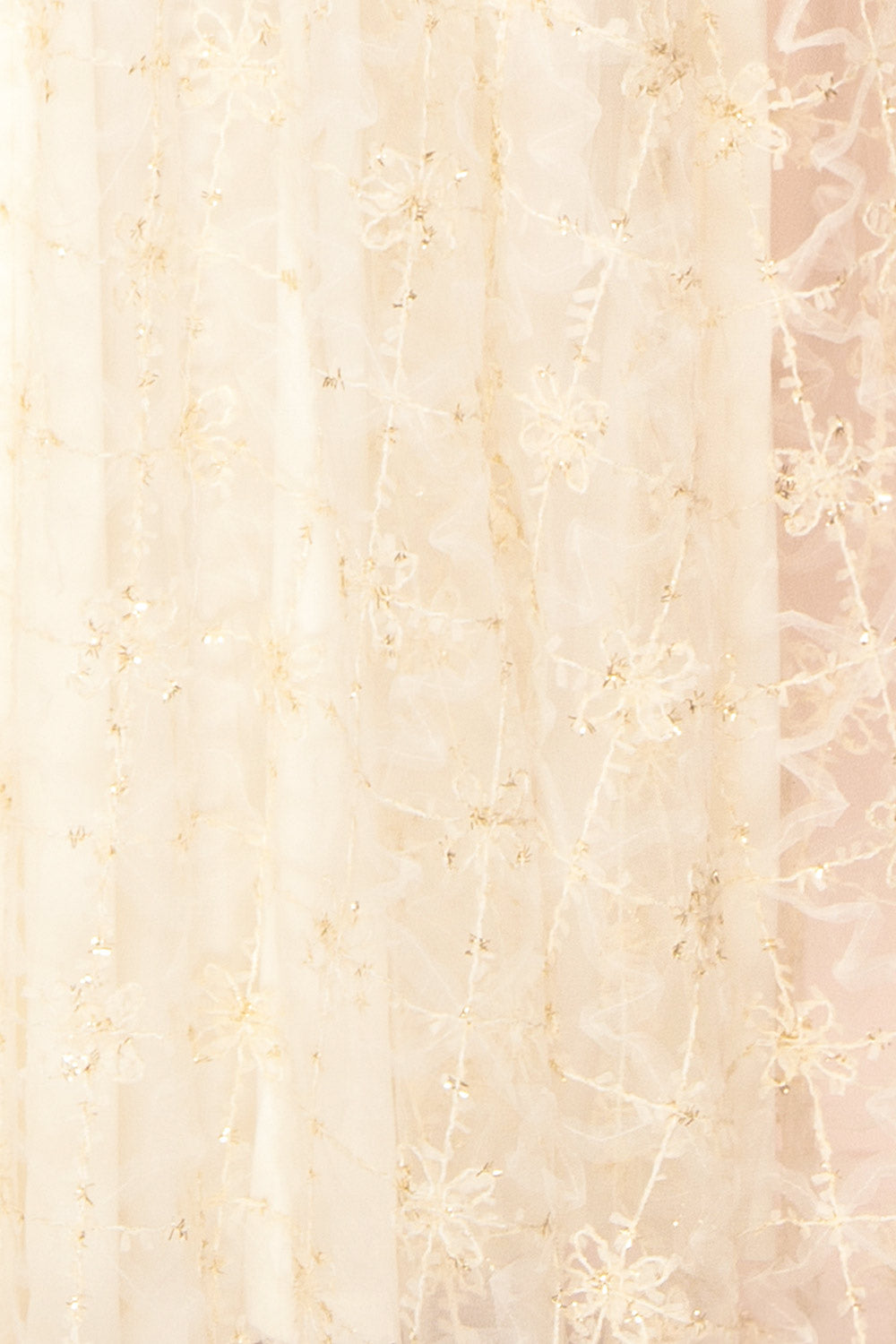 Bambina Maxi Babydoll Dress w/ Embroidered Tulle | Boutique 1861 fabric