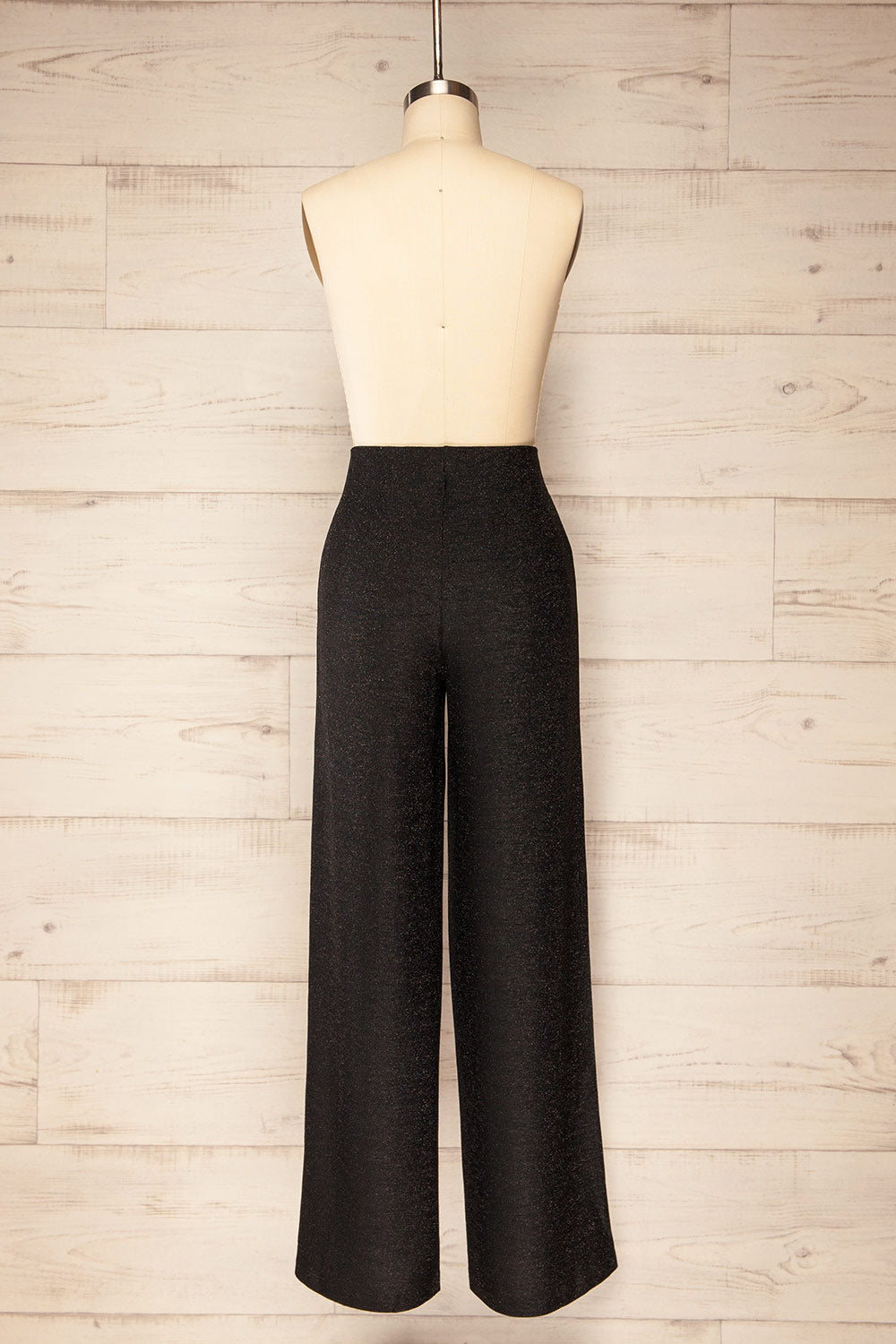 Bamenda Black Glittery Wide Leg Pants | La petite garçonne back view