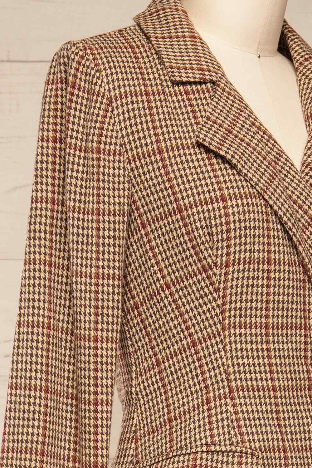 Banjul Houndstooth Blazer Romper | La petite garçonne side close-up